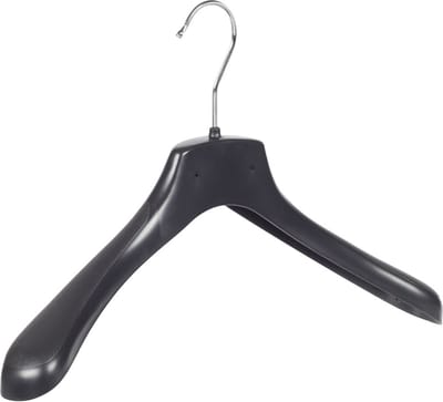 De Kledinghanger Gigant - Mantelhanger - Kostuumhanger - Jassenhanger - Volwassenen - HZ38 - 50 Stuks - Kunststof - Zwart - Gebogen Model - Schouderverbreding 4,8 cm - 38 cm - Kledinghanger - Kleerhanger - HZ-Serie (HZ38_00/50)