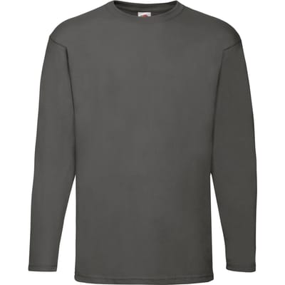 Fruit of the Loom Heren Valueweight Heather T-shirt met lange mouwen (Licht Grafiet)