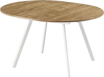 Ronde Uittrekbare Eettafel 120-150 cm voor 4-6 Personen - Stijlvol en Ruimtebesparend