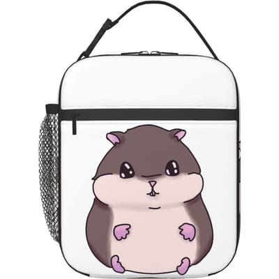 Schattige Hamster Geïsoleerde Lunchtas voor Vrouwen Kinderen Draagbare Voedseldozen Thermische Lunchbox Tote One Size gray