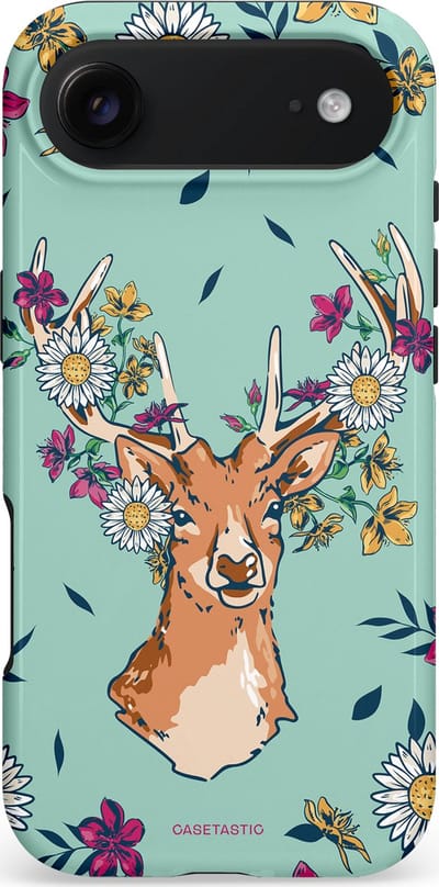 Casetastic hoesje geschikt voor Apple iPhone Air - MagSafe - Dubbellaagse bescherming - Gewei bloesem - Fashion Case - Mintgroen Zilver Petrol Taupe