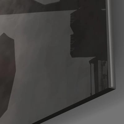 Luxe Premium Gehard Glas Schilderij Mystiek Zwart Paard met Rookeffect – Moderne Wanddecoratie van Tempered Glas - 80 x 80 cm