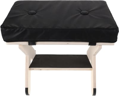 Houten voetenbankje - Voetensteun krukje - Extra zitje - Antislip onderkant - 33.5 cm breed - Zwart