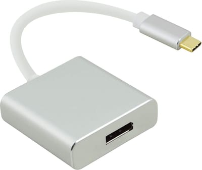 Adapterkabel, USB 3.1 Type-C� Stecker/DisplayPort 1.2 Bu., PREMIUM, silber