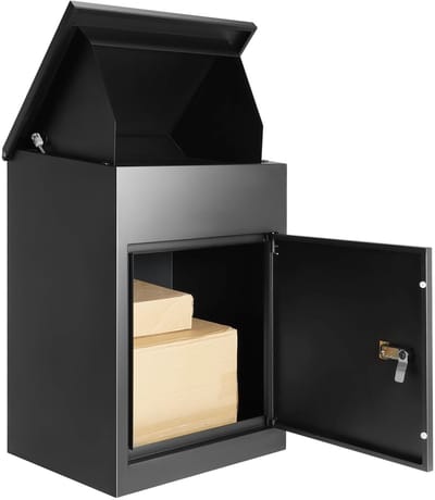 LabelOne Pakketbrievenbus - Pakketbox - Pakket Brievenbus - 44 x 35 x 58 cm - anti-diefstalbeveiliging - waterdicht - zwart