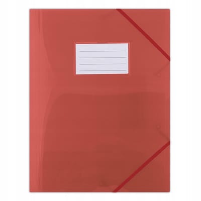 Donau PP kaart met elastiek, A4, 480μm, 3 flappen, rood
