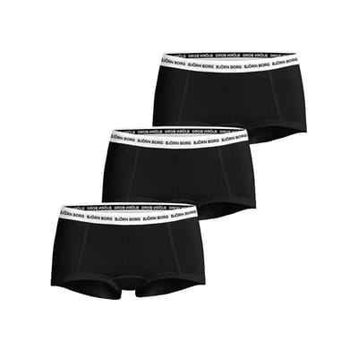 Björn Borg Dames Boxershorts Logo Vrouwen Onderbroek - 3 stuks - Katoen - Zwart - Maat L