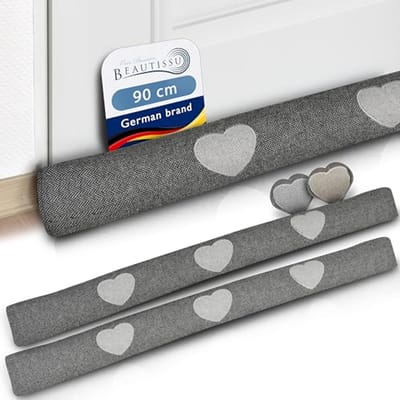 Draught Excluder 90 cm - Heavy Door Windstopper voor Deuren en Ramen - Energie Besparen met een Langdraftkussen in Antraciet