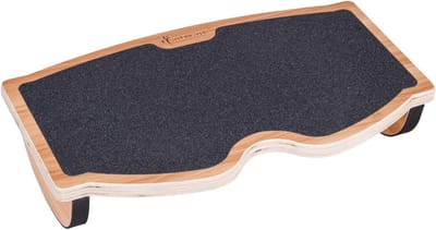 Voetrest onder bureau - bureauvoetverzorgingsgereedschap - balansbord - natuurlijk hout - antislip - ergonomische drukverlichting voor poststuurondersteuning - thuis - kantoor - gebruik (18 W x 11