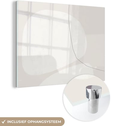 MuchoWow® Glasschilderij 120x90 cm - Schilderij acrylglas - Pastel - Minimalisme - Design - Foto op glas - Schilderijen