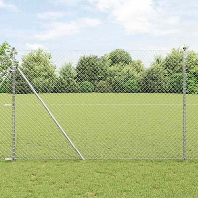vidaXL - gaashek - met - grondbevestiging - 10 - x - 1,5 - m - Gegalvaniseerd - staal