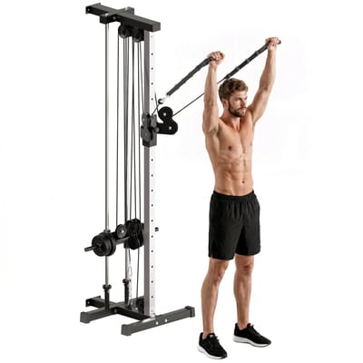 SPORTNOW-Kraftturm-Stahl-62L x 60B x 200H cm-Schwarz