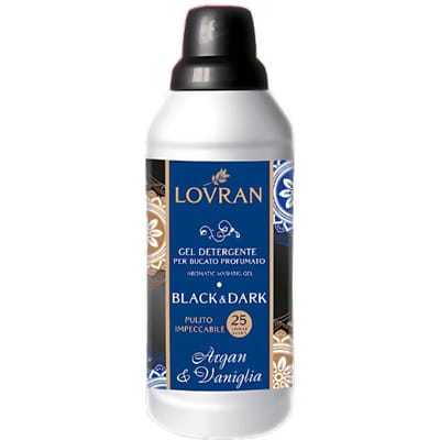 Lovran Zwart & Donker Wasmiddel Gel voor Zwarte en Donkere Stoffen Argan Vanille 1L (25 Wassen)