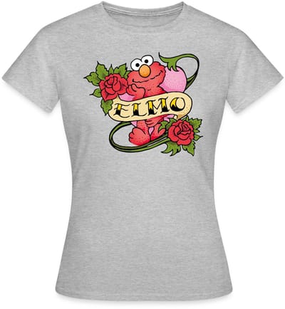 Sesamstraat Elmo Tattoo Vintage T-Shirt Dames