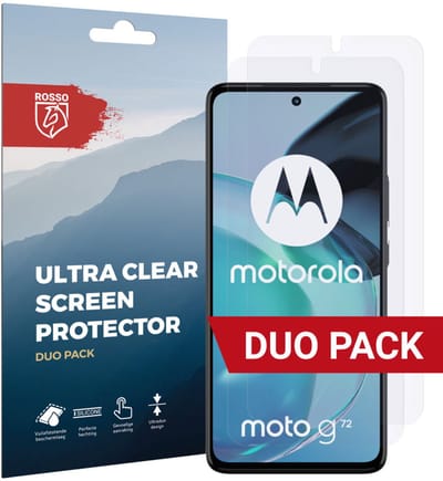Rosso Screen Protector Ultra Clear Duo Pack Geschikt voor Motorola Moto G72 | TPU Folie | Case Friendly | 2 Stuks