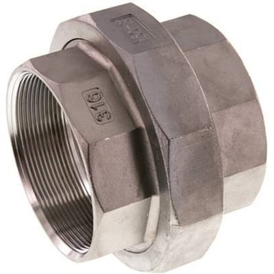 Rechte Aansluiting Rp3 '' Binnendraad RVS Vlakke Afdichting PTFE 16bar