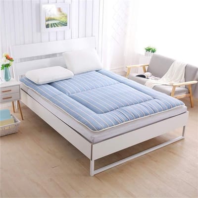 Japanse futonmatras - Opvouwbaar slaapkussen - Comfortabel slapen - Ademend en zacht - 150 x 200 cm - Gestreept