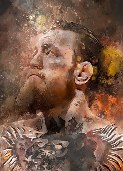 Mcgregor poster op A1 semi- glossy papier - 59.4x84 cm - Vechtsport poster - Unieke poster van Conor Mcgregor met donkergrijze achtergrondkleur