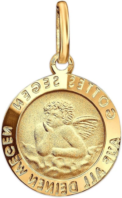 Kinderhanger Engel - Mini Engel Bedel - Bescherming Dragen - Kleine Afmeting - Ø 10mm - Goud