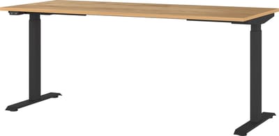 Elektrisch zit-sta Bureau Galileo Eiken - Zwart - 180x80cm - Hoogte 120 cm - In hoogte verstelbaar