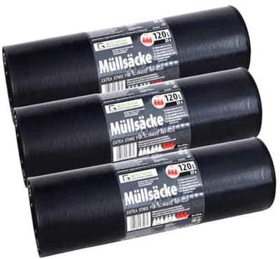 Extra sterke zwarte vuilniszakken 120 liter - Scheurvast en XXL formaat (70 x 110 cm) - 25 stuks