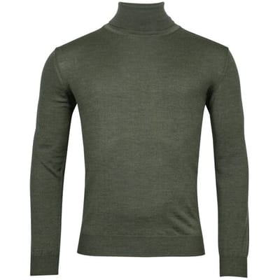 Baileys Trui Rollneck Merino Single Knit Groen / male