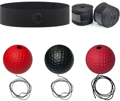 Boksen Reflex Bal - Training Bal - Coördinatie Verbeteren - Verstelbare Hoofdband - 3 Ballen Set - Meerkleurig