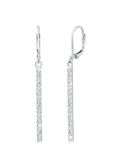 Elli Oorbellen Geo Bar Sparkling Kristallen 925 Zilver
