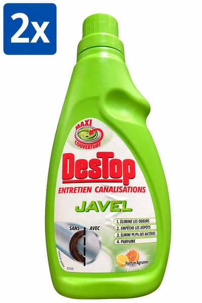 2 x Destop Afvoerreiniger Javel - 750 ml