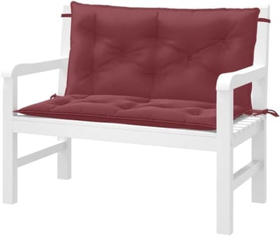 Tuinbankkussens - Buitenbankkussen Tuinkussen - Buiten Zitten - Duurzame Polyester Stof - 100x50x7 cm - Wijnrood