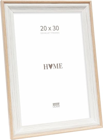 Deknudt Frames fotolijst S68VG1 - wit met naturel biesje - foto 20x30