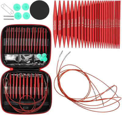 Candala Breinaalden Set, 40 cm/60 cm/80 cm/100 cm Afneembare Circulaire Verwisselbare Breinaalden Kit voor Handgemaakte DIY Breien