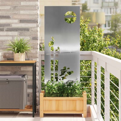vidaXL Tuin Privacy Screen Zilver 50 x 140 cm Gegalvaniseerd staal