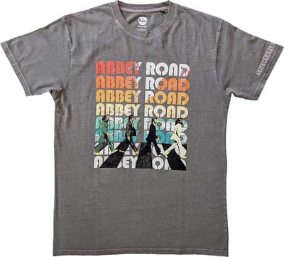 The Beatles - Abbey Stacked Heren T-shirt - S - Grijs