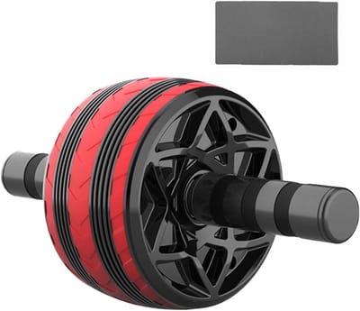 Buikspierwiel - Core Trainer - Thuis Krachttraining - Verbreed Dubbel Wiel - 648 gram - Rood