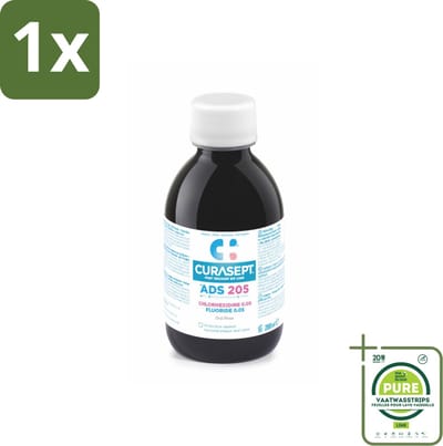 1 x Curasept Mondspoeling 0,05% CHX 200 ml - Mondspoeling - Chloorhexidine - Natriumfluoride - Mondhygiëne - Tandenverkleuring