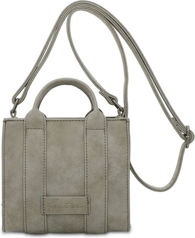 Fritzi aus Preußen Schoudertas Handtas Fritzi Square Vintage Crossbody Bag Rock Grijs