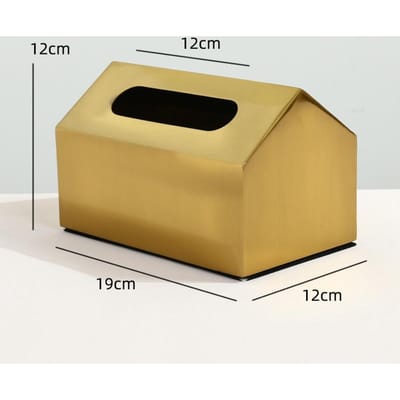 Metalen Tissuebox Vierkant Gouden Rechthoek Huis Geometrie Bureau Opslag Organisatie Moderne Huisdecoratie Accessoires