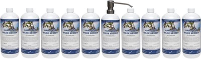 Handzeep Wilde Bessen 1 liter - set van 10 stuks - met gratis RVS zilverkleurige pomp - Voordeelverpakking