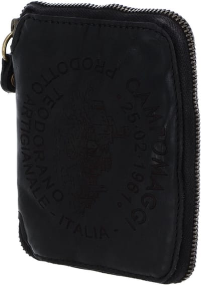 CAMPOMAGGI Leren Portemonnee Wallet Nero Zwart