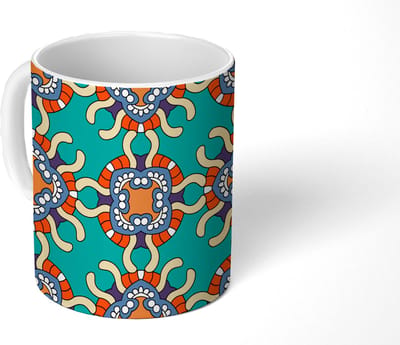 Mok - Koffiemok - Patronen - Abstract - Groen - Mokken - 350 ML - Beker - Koffiemokken - Theemok