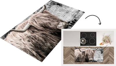 Keukenloper - Loper keuken - Schotse hooglander - Vintage - Boek - 120x60 cm - Keukenloper vinyl