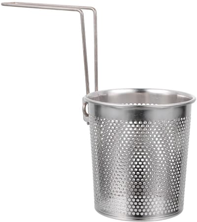 Dailygoods- Pastamand Roestvrij staal - Handheld Zeef - Opvouwbaar Handvat - Diepe Mand - Keukenaccessoire - Eenvoudig Overdragen
