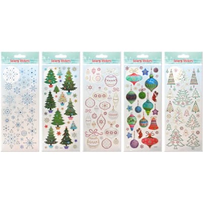 Stickers kerst glitter, assorti
