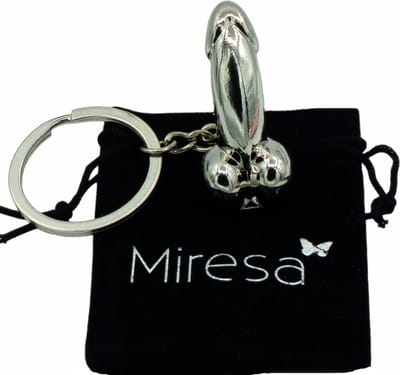 Miresa - Grappige Stalen Sleutelhanger - Penis met ballen