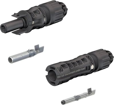 MC4 Evo2 Connectoren - Zonnepaneel stekkers - Zonne-energie installeren - 1500V DC Goedgekeurd - 4-6 mm² - Zwart