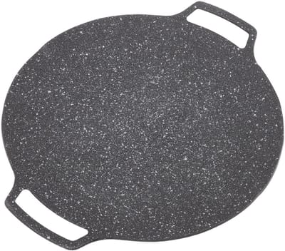 Dailygoods- Grillpan met Antiaanbaklaag - Ronde Grillplaat - Geschikt voor Inductie/Gasfornuis - Voor Camping/Buiten BBQ - Voor Diverse Soorten Voedsel - 30 cm Diameter - Bakplaat