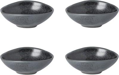 Costa Nova - servies - kleine ovale kom 3 x 10 cm - Livia zwart - set van 4