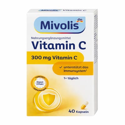 Vitamine C 300 mg Depot – 40 Capsules – Langdurige Afgifte voor Immuunsysteem & Energie – Mivolis