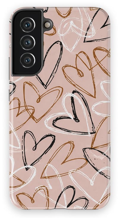 Tough Hoesje met Hartjes Samsung Galaxy S22 Plus | Little Love Tough Case Geschikt voor Mag | Hartjes Print Backcover Samsung Galaxy S22 Plus Artful Hearts